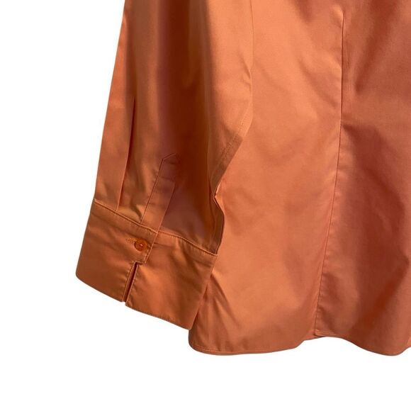 Chico's No Iron Peach Quarter Sleeve Button Down Shirt Size Small - Picture 6 of 7